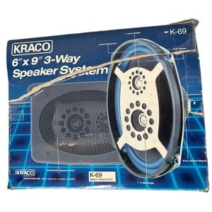 KRACO‎ 6x9" Car Speakers 3-Way System 80 Watts Max Power Vintage